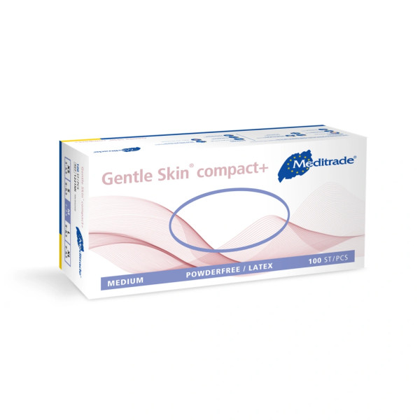 Meditrade Latexhandschuhe Gentle Skin compact+ | XS - XL | 100 Stück/Box