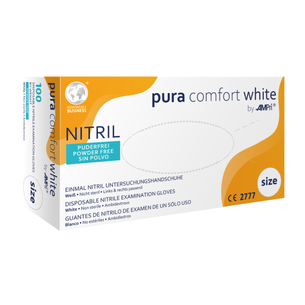 Puracomfort white Nitrilhandschuhe | XS-XL | 100 Stück/Box